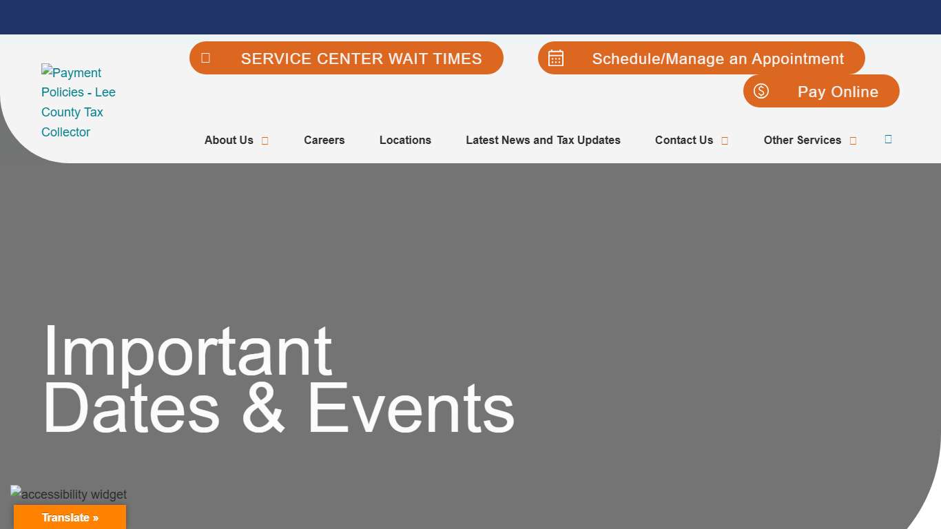 Important Dates & Events - Lee County Tax Collector