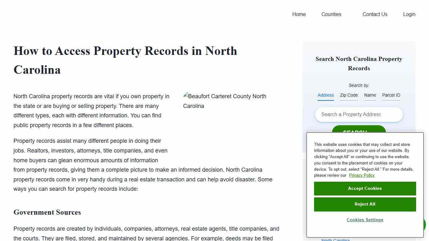 North Carolina Property Records Search Owners, Deeds, Permits