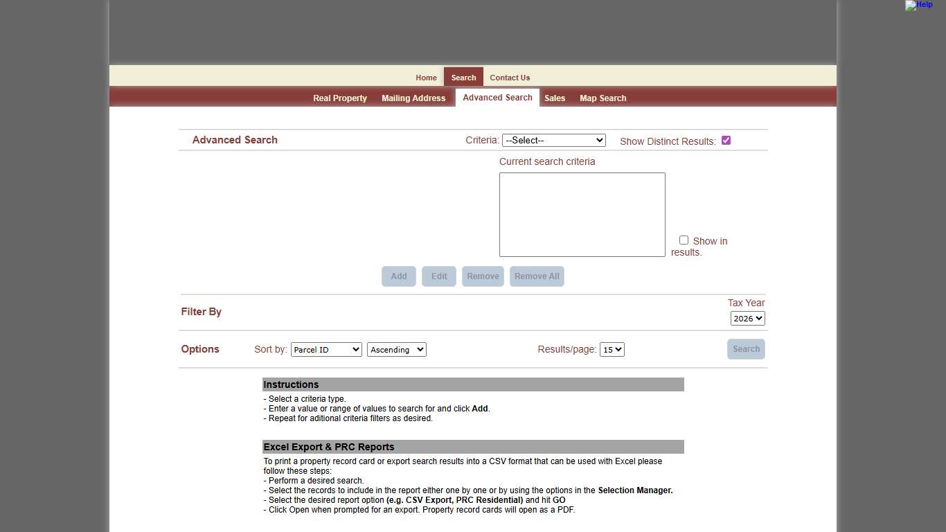 Lee County Tax Administration - Advanced Search Search