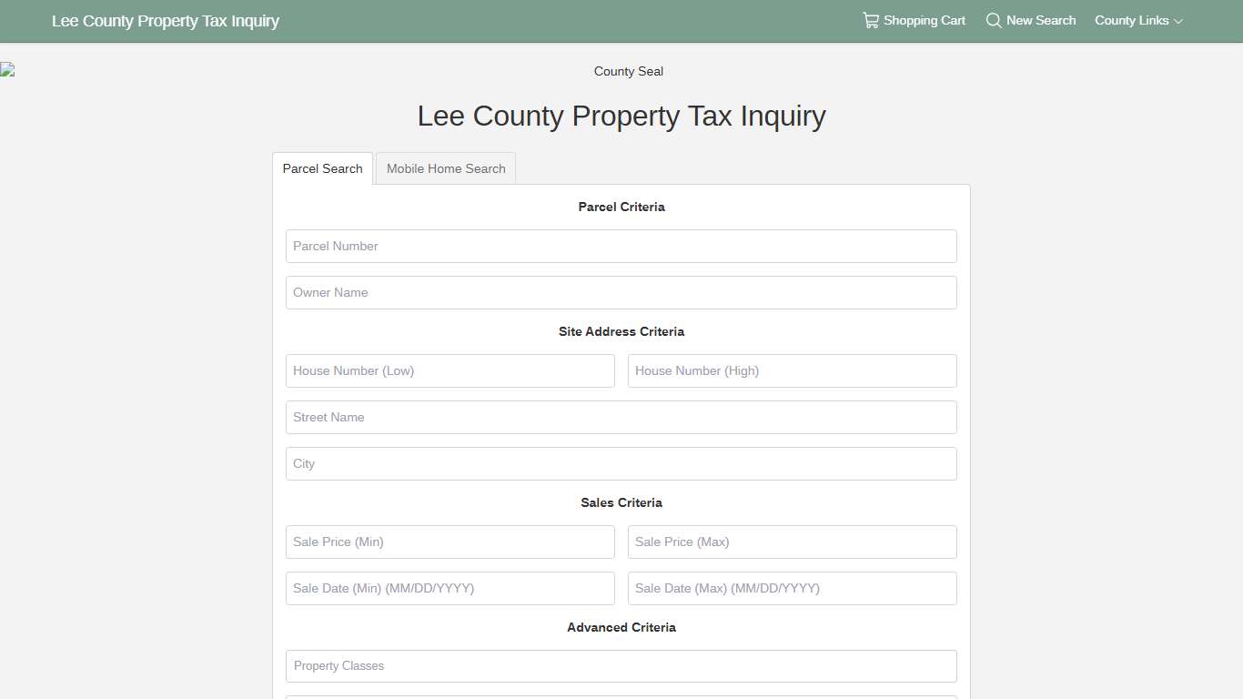Lee County Property Tax Inquiry
